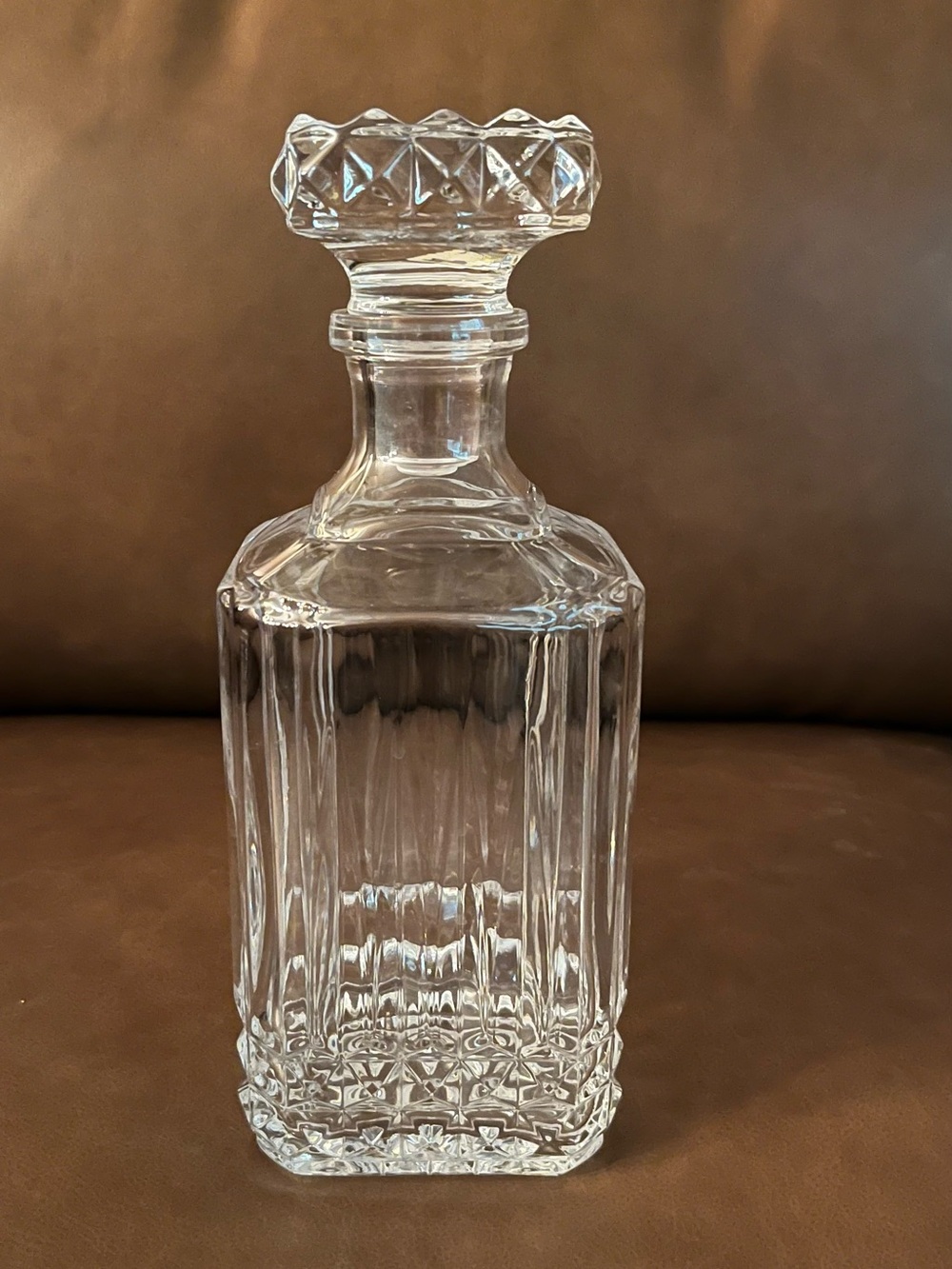 Vtg Cristal D’Arques Presses Glass Decanter w/ Glass Stopper II